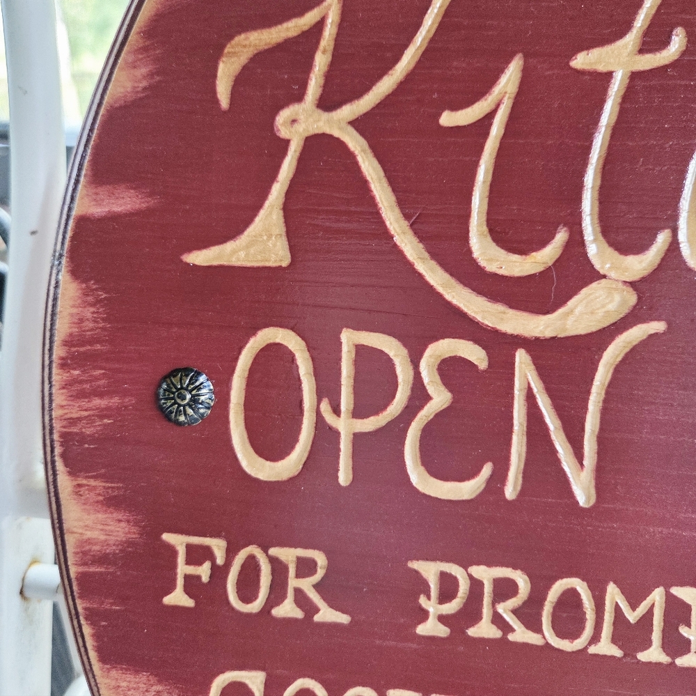 Handmade Distressed Barn Red Kitchen Sign - Picture 3 of 7